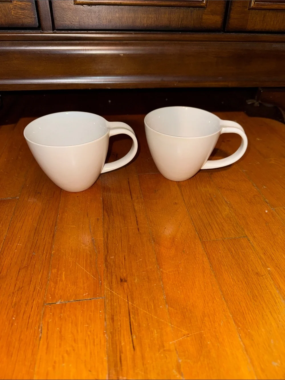 WEST ELM white coffee tea mug cups set of 2 bundle